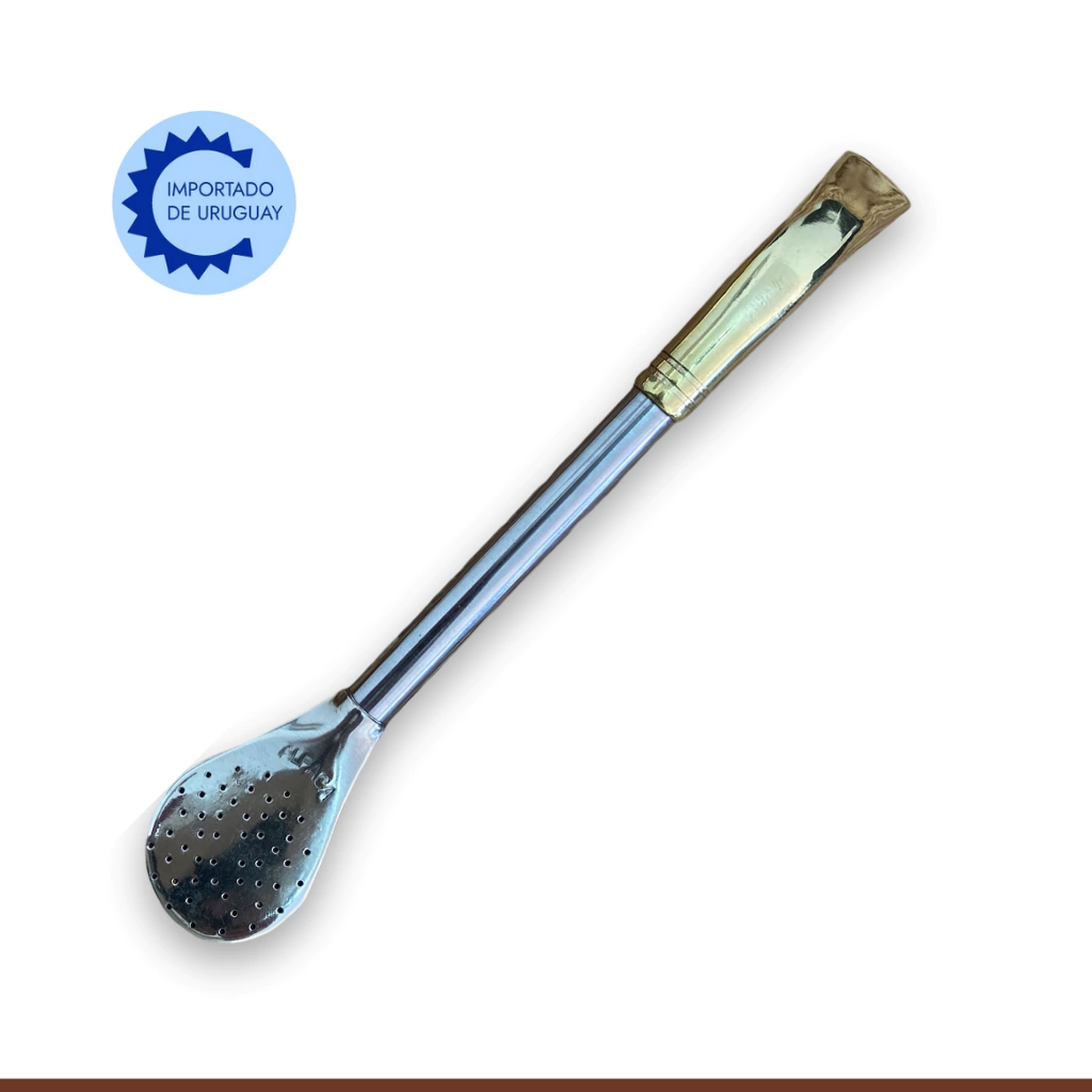 Bombillón de Alpaca Uruguaya con Pico de Loro, modelo Liso
